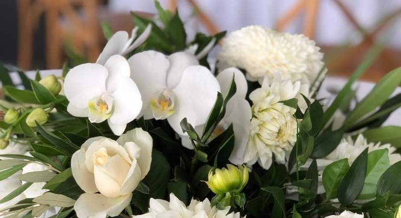A Close Up of a Bouquet of White Flowers on a Table — Suncoast Flowers in Birtinya, QLD