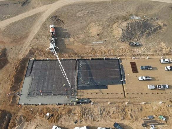An Aerial View of a Construction Site Laying Foundations — Burgess Concreting In Kingaroy, QLD