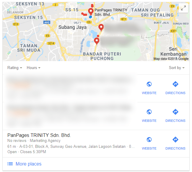 Google Map Listing