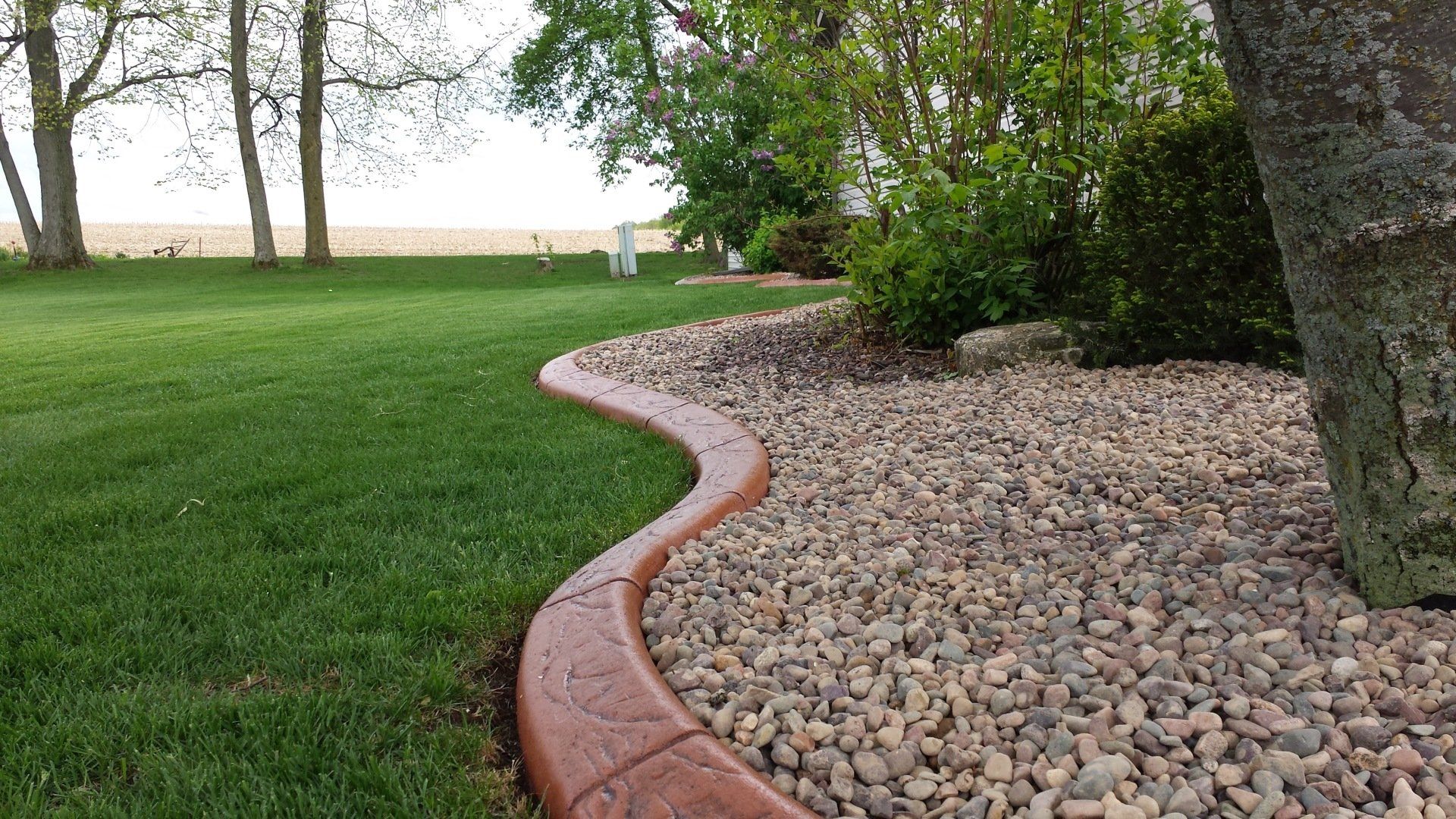 Spanish texture 6 slant color terra cotta curbing