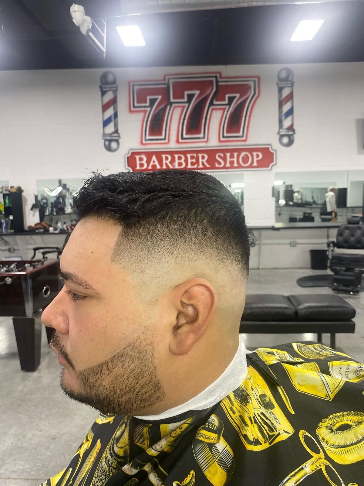 Man with a faded haircut at