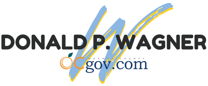 Logo for Donald P. Wagner, includes name, stylized 