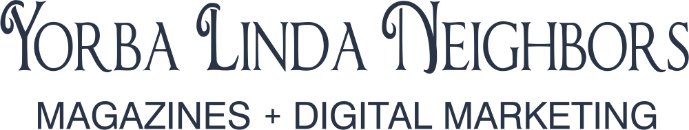 Yorba Linda Neighbors logo with Magazines + Digital Marketing text below.