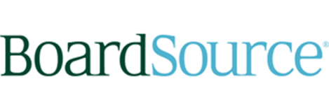 A blue and green logo for boardsource on a white background