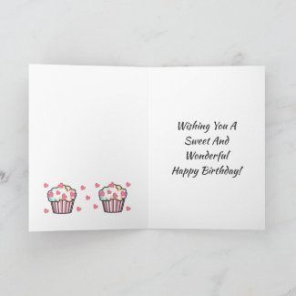 Cupcake Birthday Cards Personalized