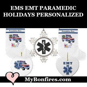 EMT EMS Paramedic Christmas Ornaments and Stockings Personalized