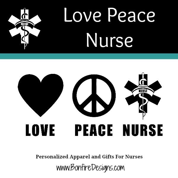 Love Peace Nurse Personalized Gifts