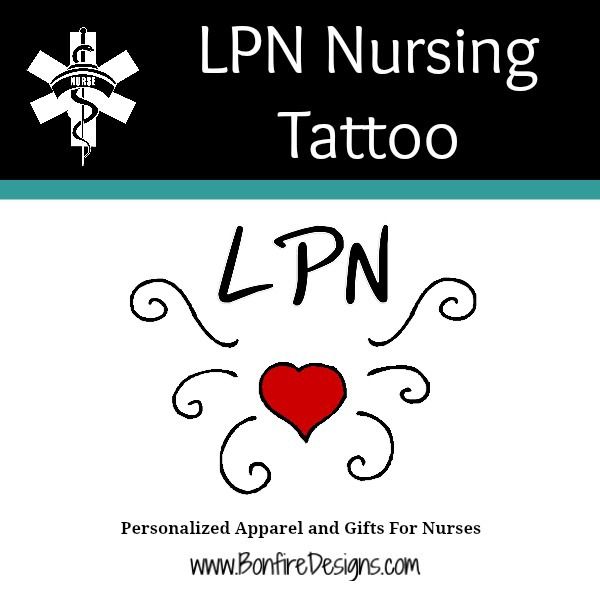 LPN Nurses Tattoo Hearts Personalized