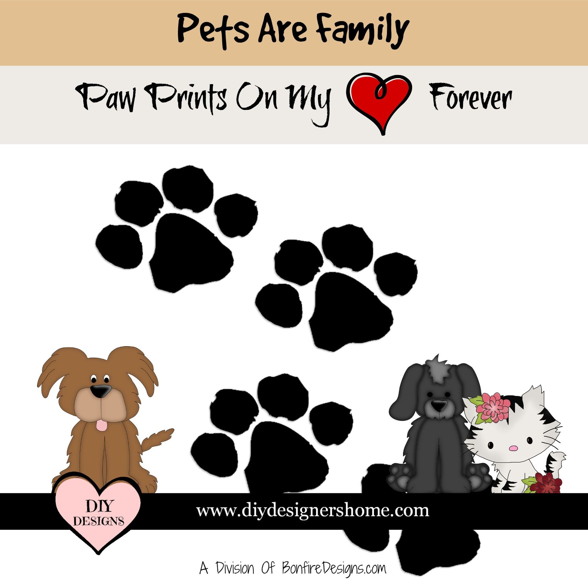 Pets Paw Prints Symbol Of Love
