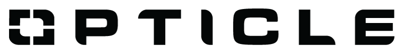 The word opticle is written in black on a white background