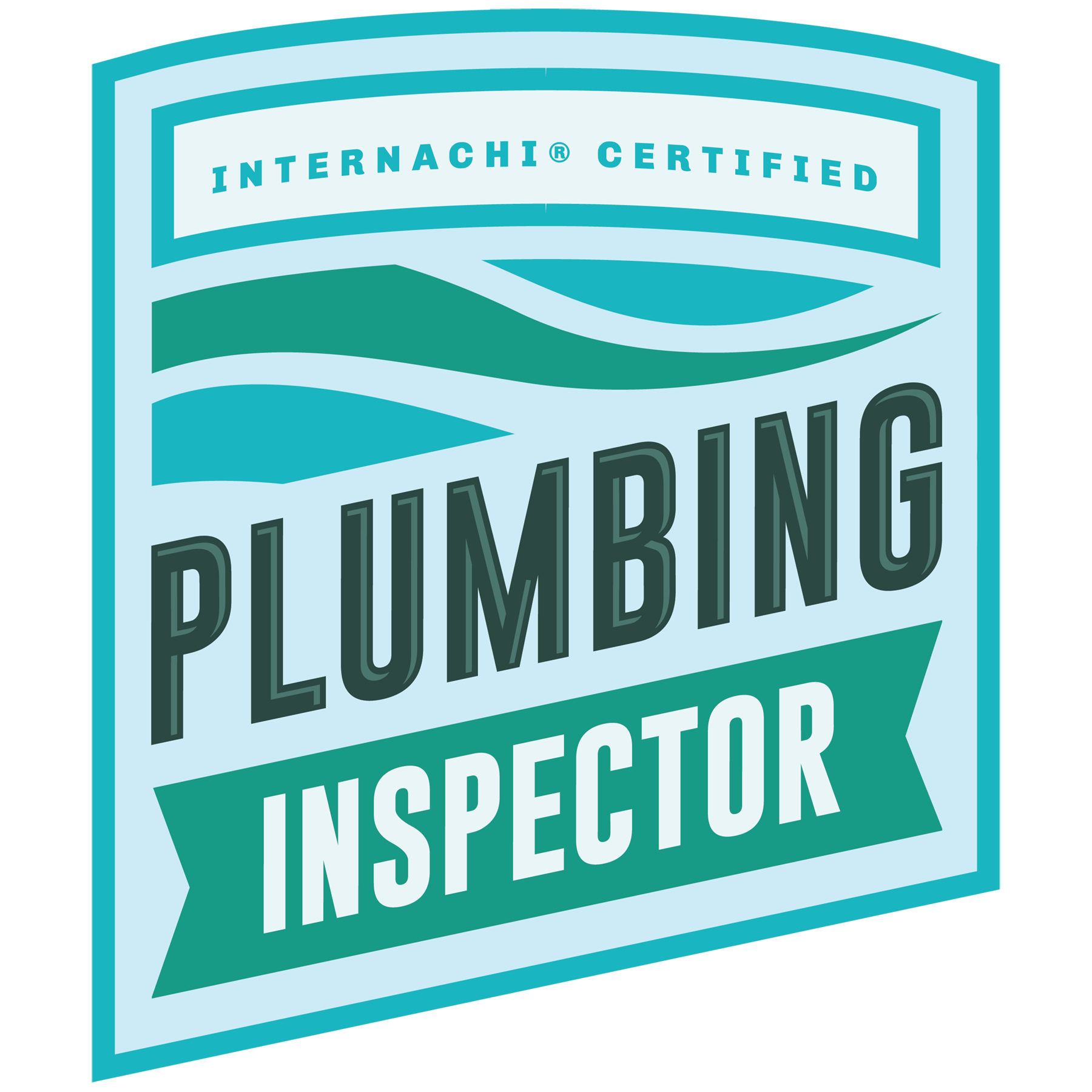 A logo for a plumbing inspector that is certified