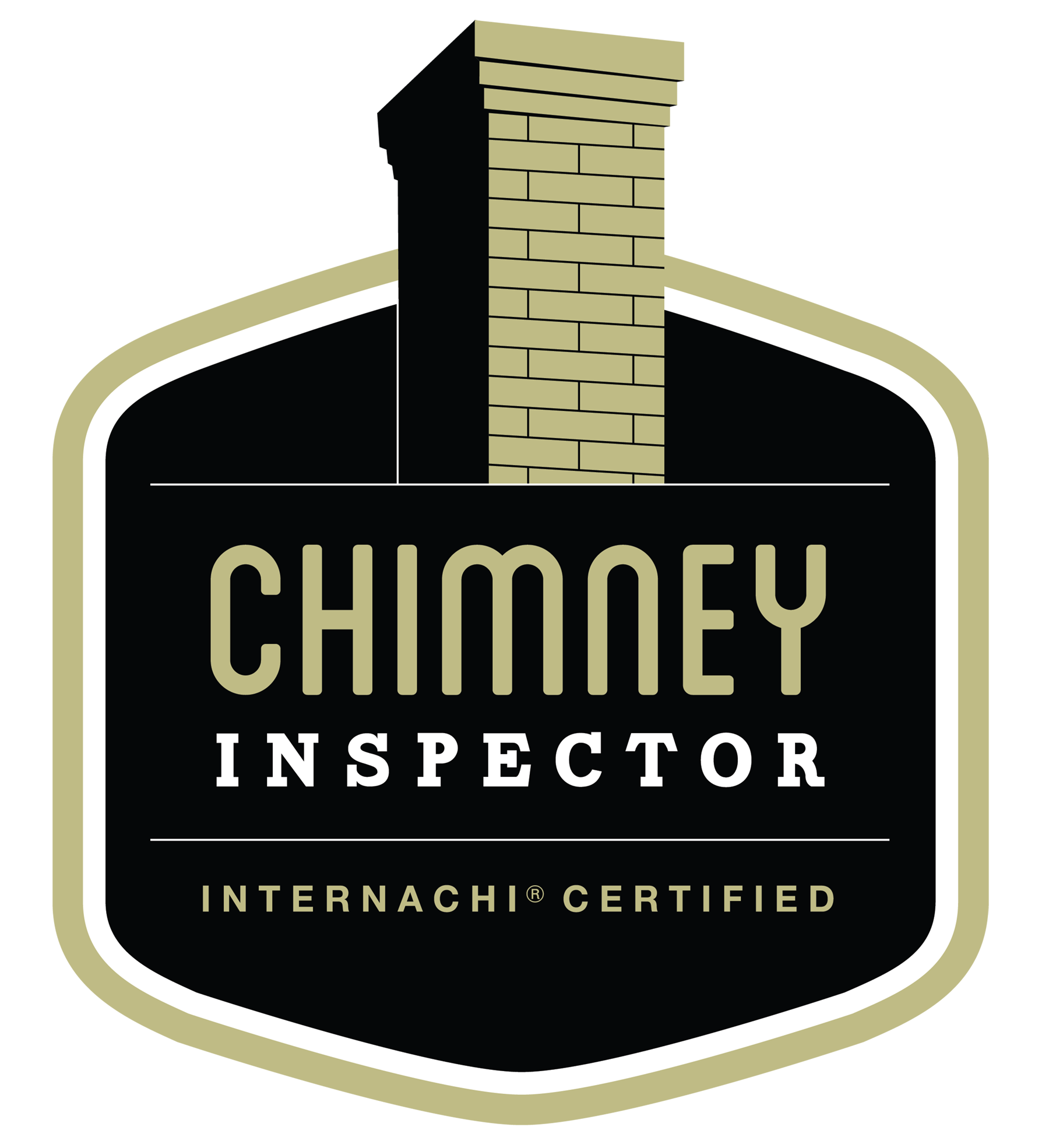 A logo for a chimney inspector with a chimney on it.