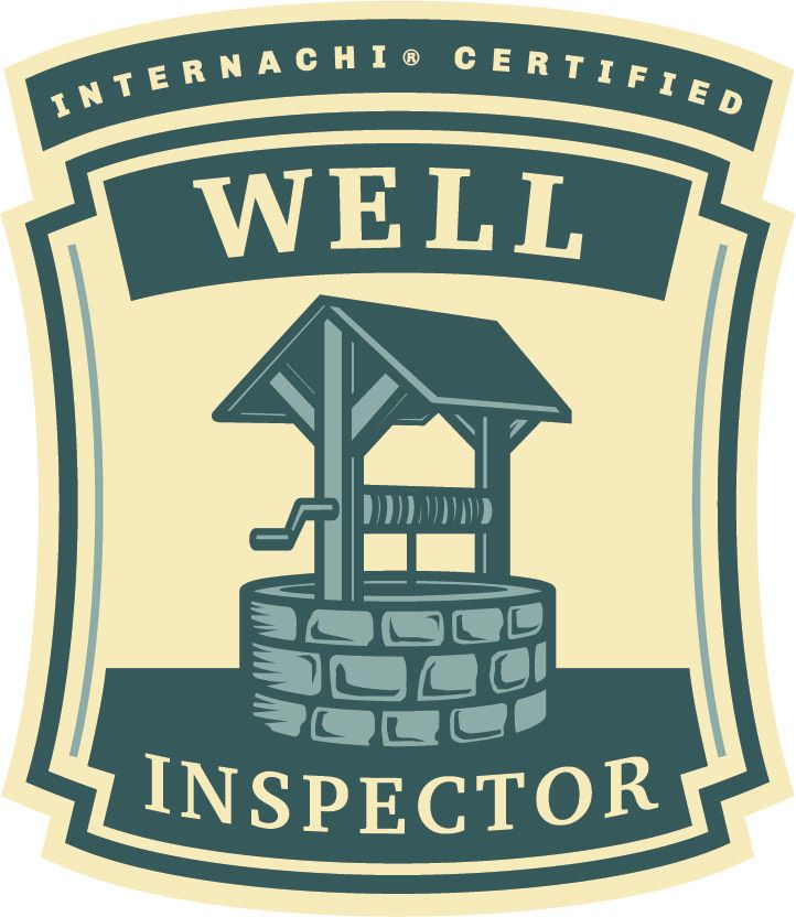 A well inspector badge with a picture of a well