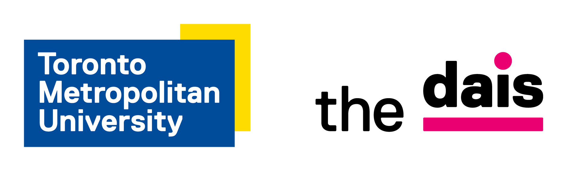 Two logos for toronto metropolitan university and the dais