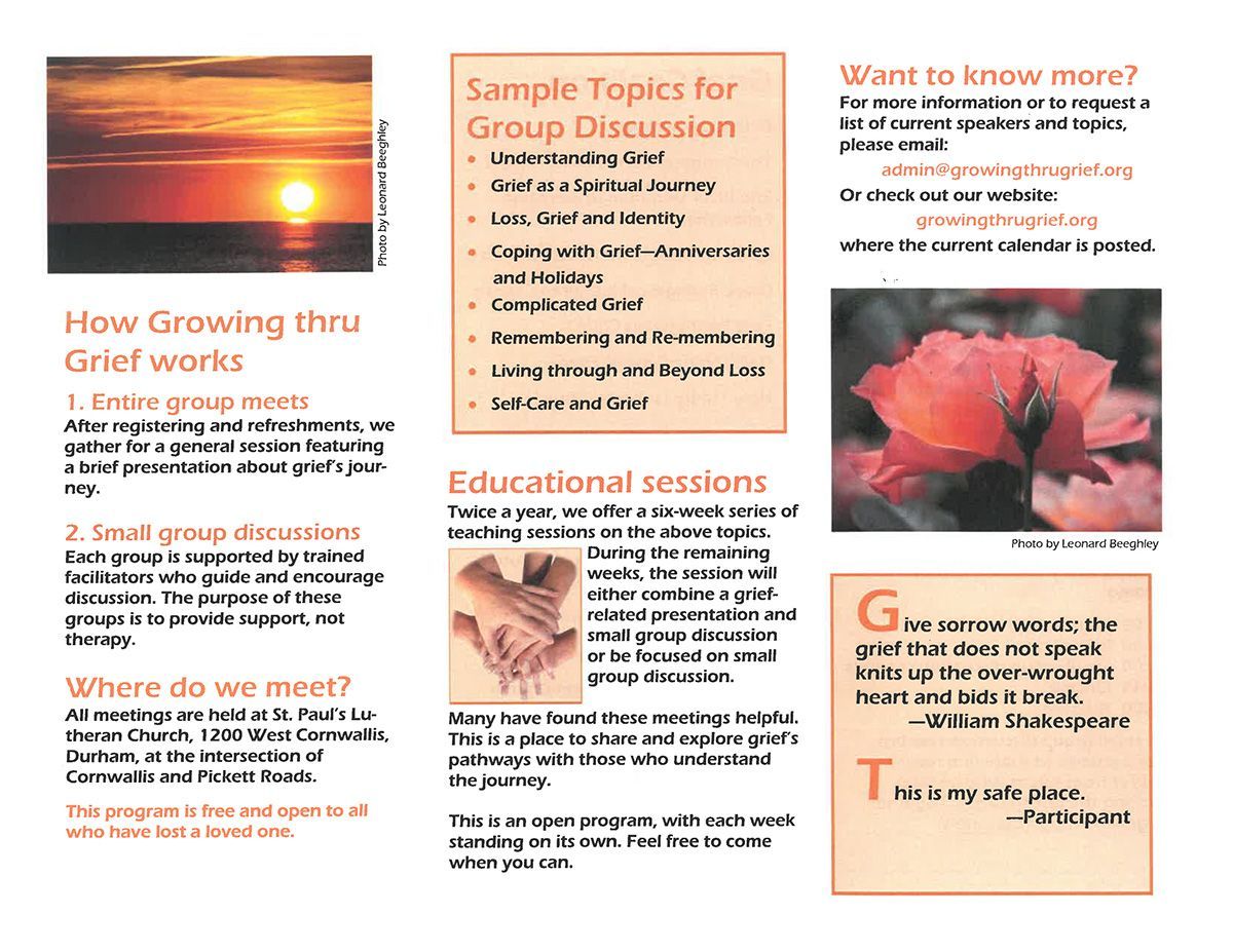 A pamphlet titled sample topics for group discussion