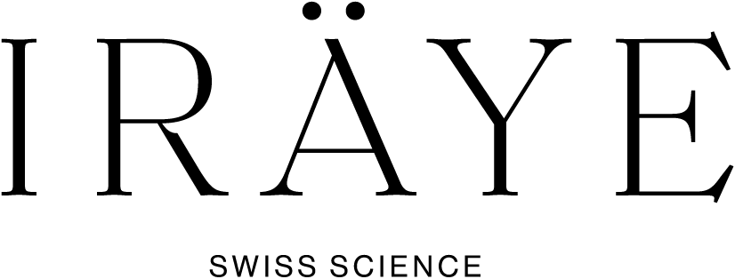 The logo for iraye swiss science is black and white.