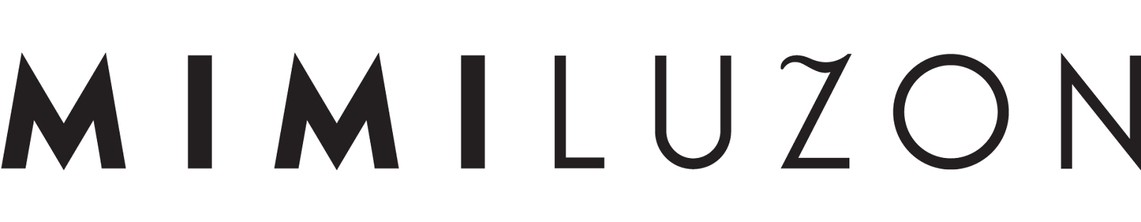 A black and white logo for mimiluzon on a white background.