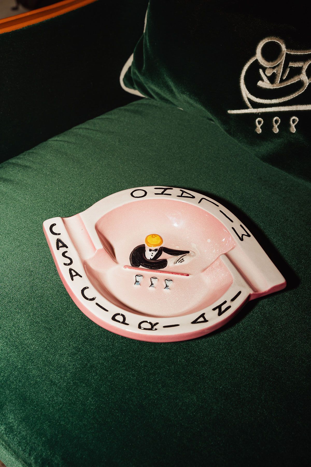 Casa Cipriani branded ceramic ashtrays in the spa boutique, featuring elegant luxury design accessories for home or gifting.