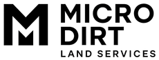 Logo for Micro Dirt Land Services: a large M, with 