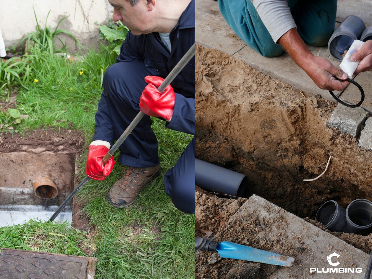 Licensed plumber performing sewer line repair in Castle Rock, CO