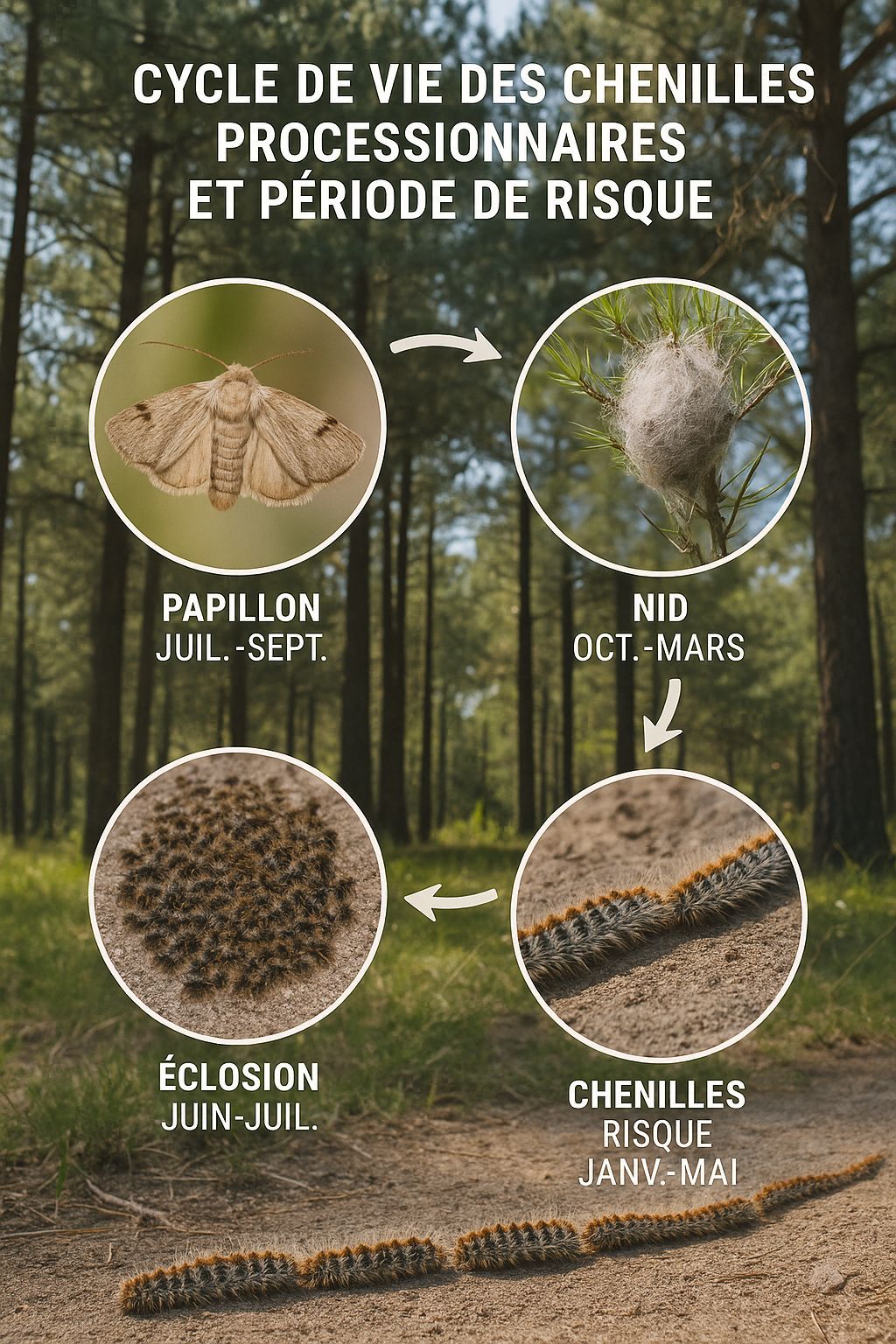 cycle des chenilles processionnaires