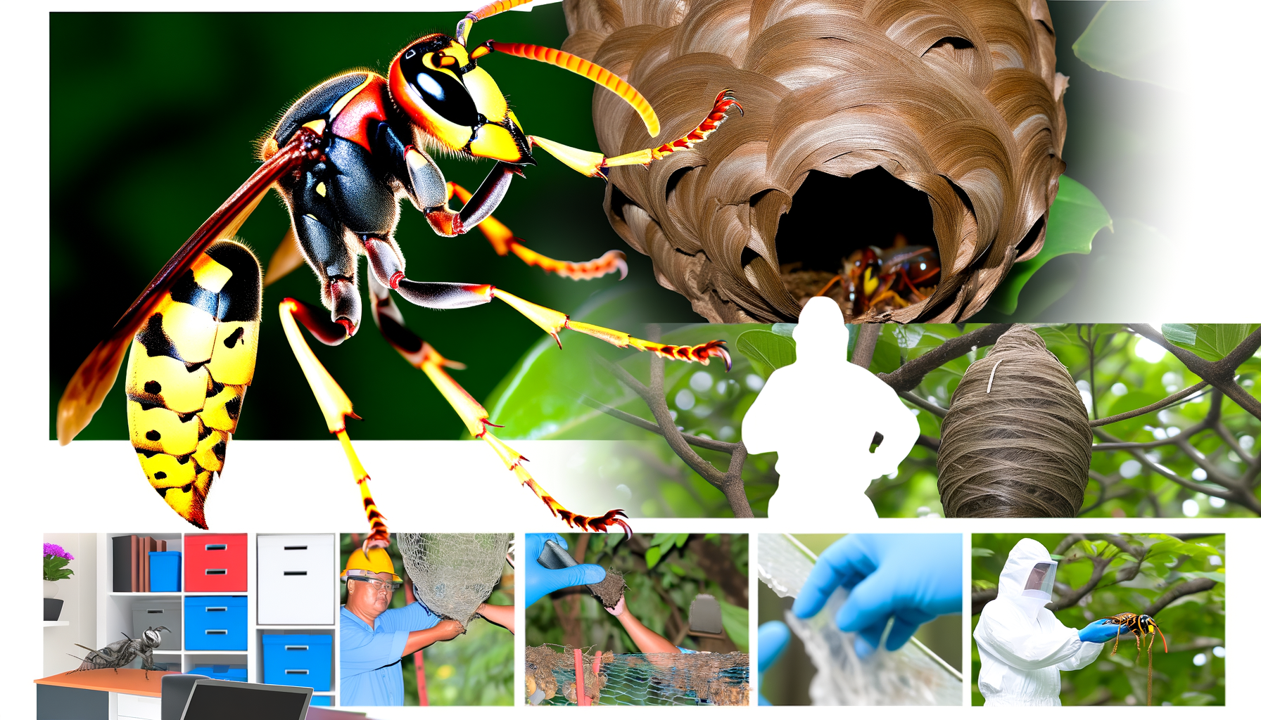 différents nids de frelons asiatiques