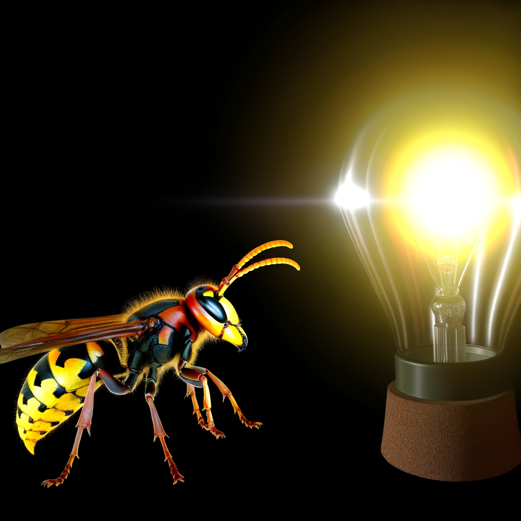 Frelon européen sur une lumière