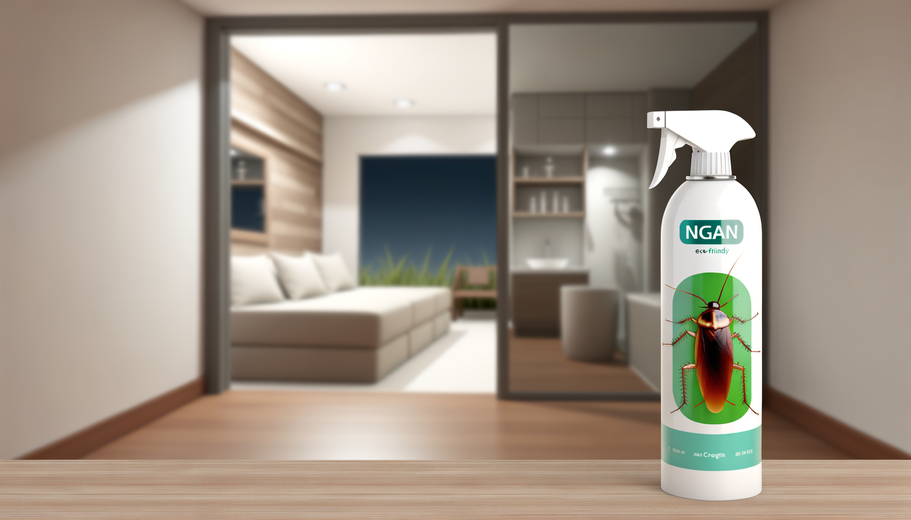 produit fictif sur une table de salon