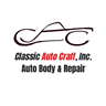 Logo of Classic Auto Craft, Inc.; black car outline with company name and "Auto Body & Repair" below.