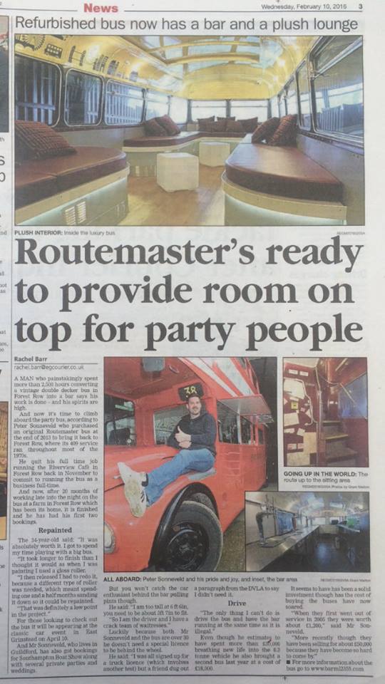 Routemaster mobile bus bar goes viral 