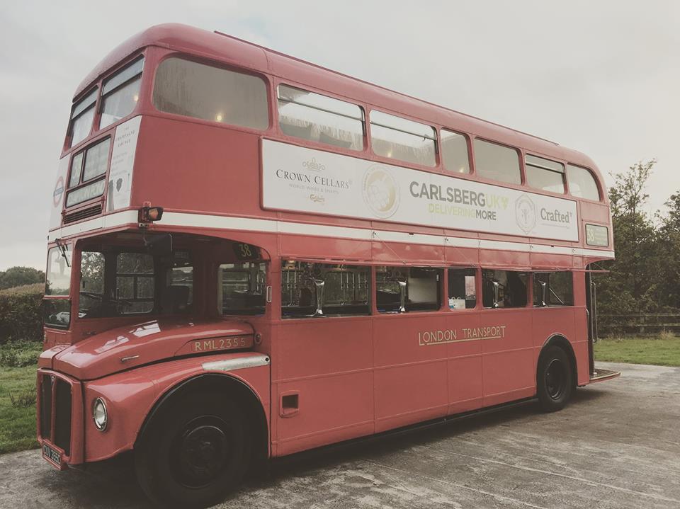 Routemaster bus bar hired by Carlsberg 