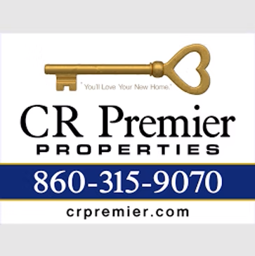 CR Premier Properties logo with a gold key, phone number, and website.