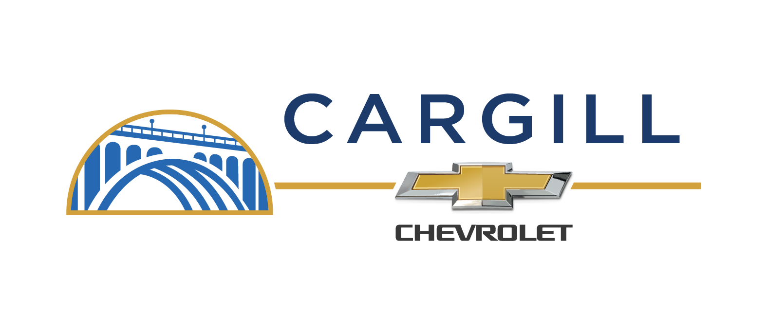 Cargill and Chevrolet co-branded logo: bridge icon, text, and gold Chevrolet