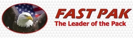 Logo with an eagle and the American flag, text