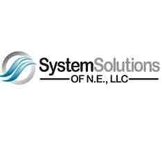 Logo for System Solutions of N.E., LLC: gray/blue swirl in circle next to black text on a white background.