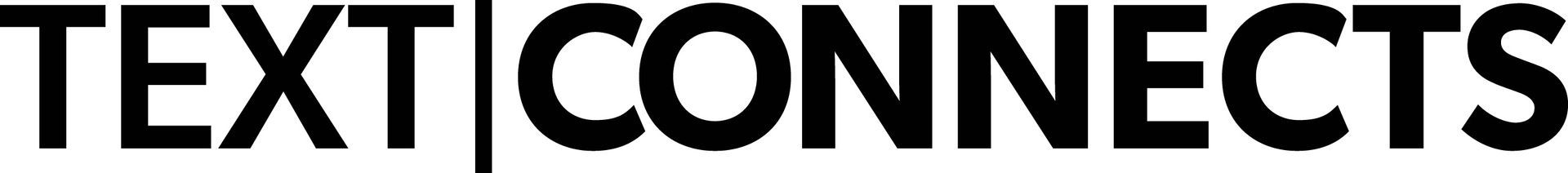 Black text on a white background reads: TEXT | CONNECTS, with a vertical line dividing the words.