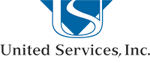 Logo for United Services, Inc. features a blue
