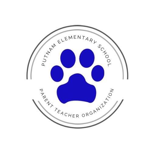 Blue paw print inside a circle with