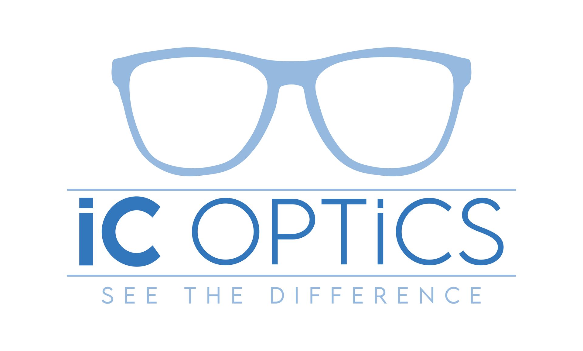 Blue eyeglasses above