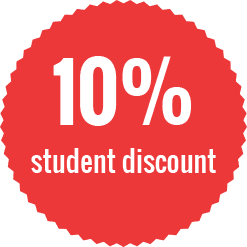 10% student discount logo