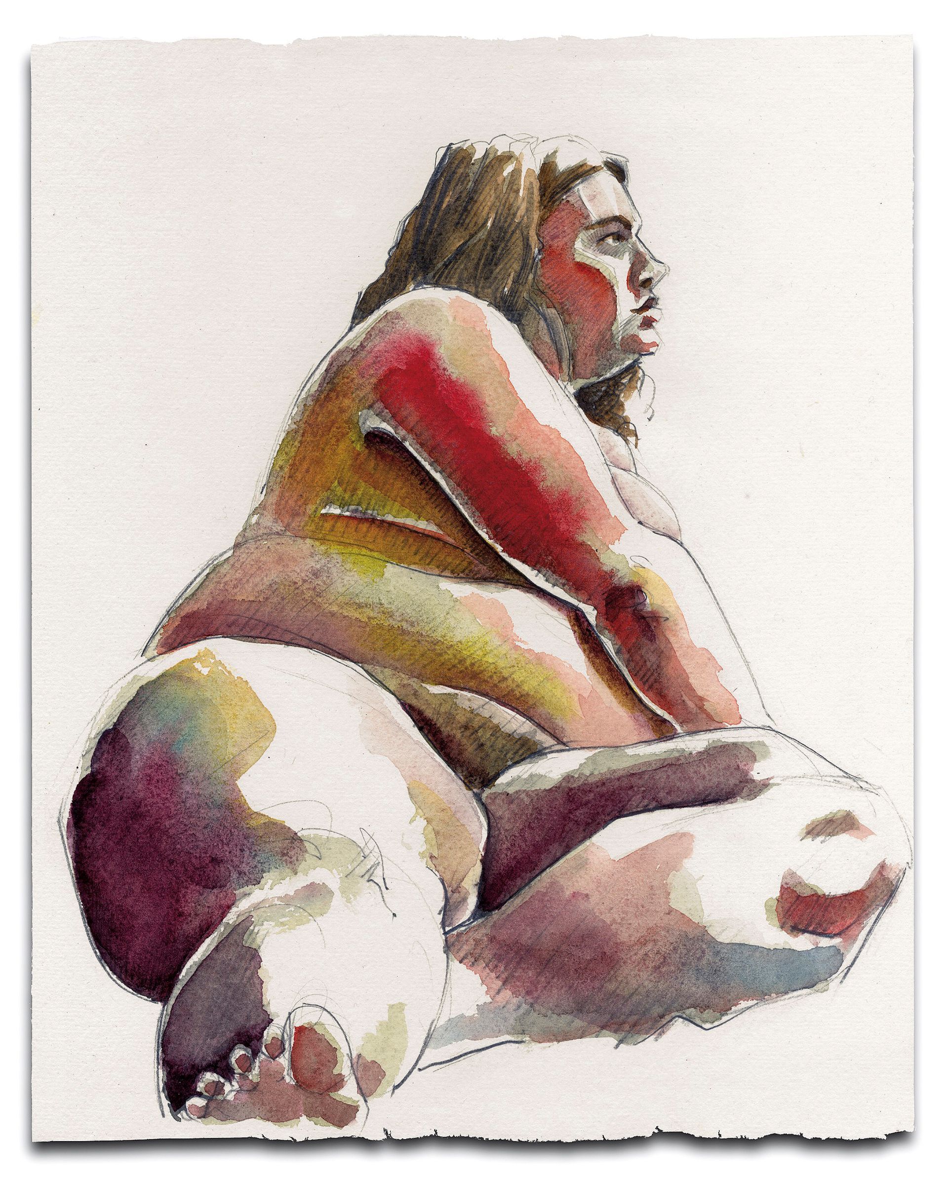 Nude plus size model