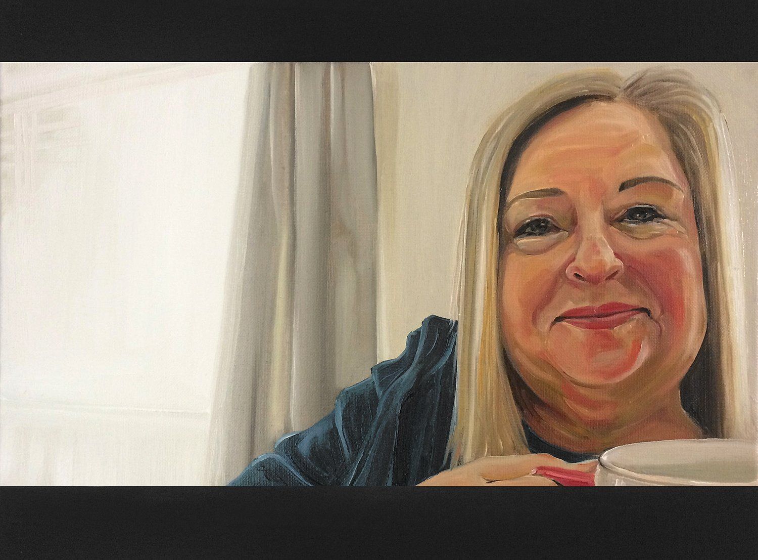 online oil portrait during lockdown