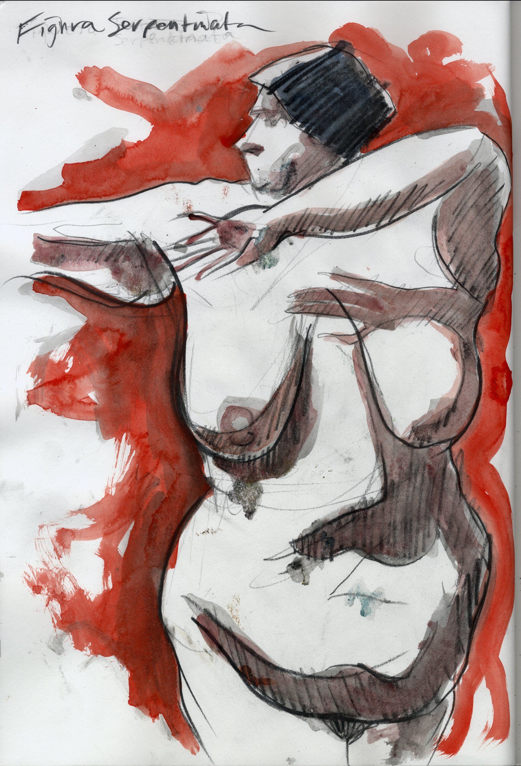 female watercolour nude