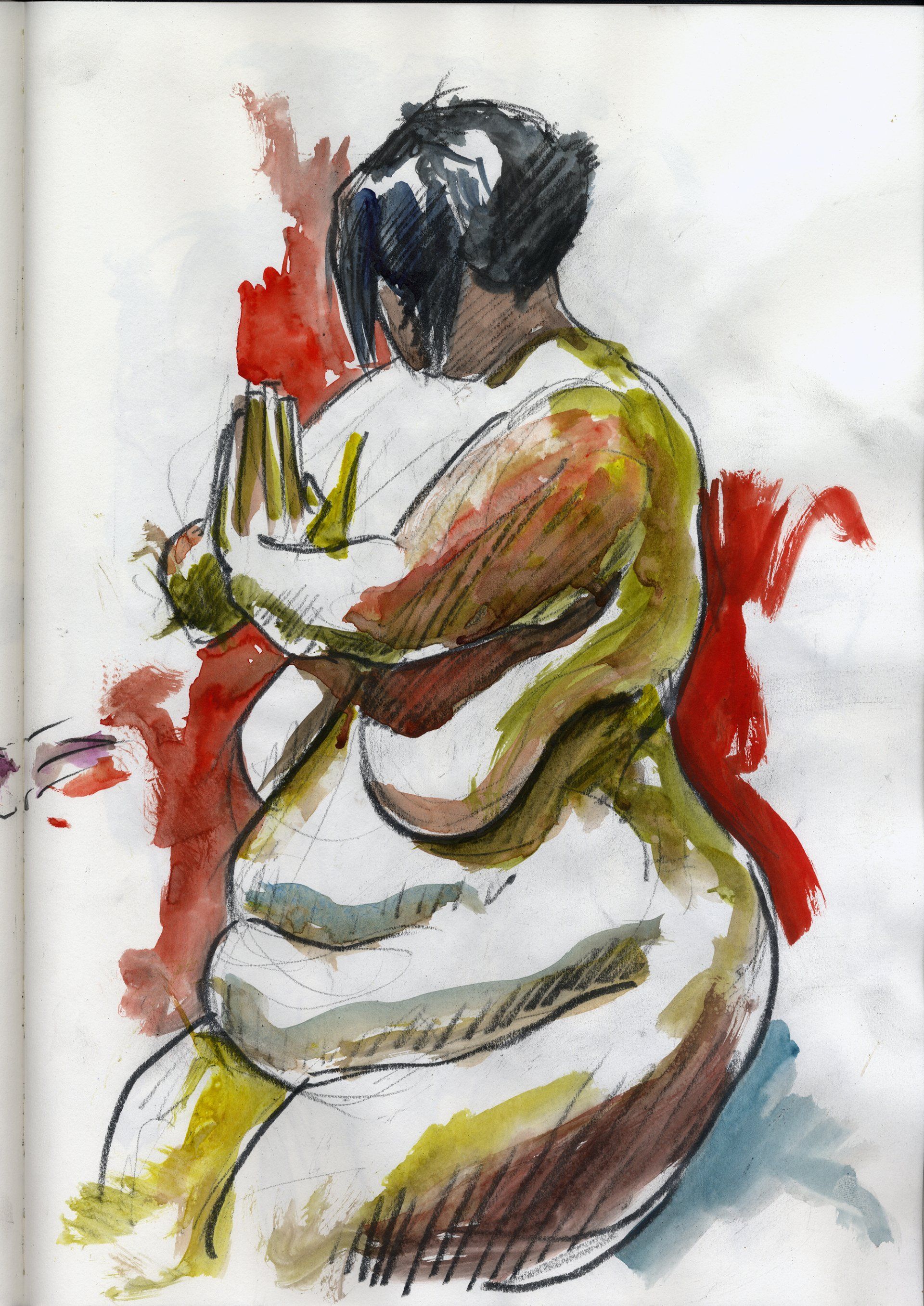 buy watercolour female nude