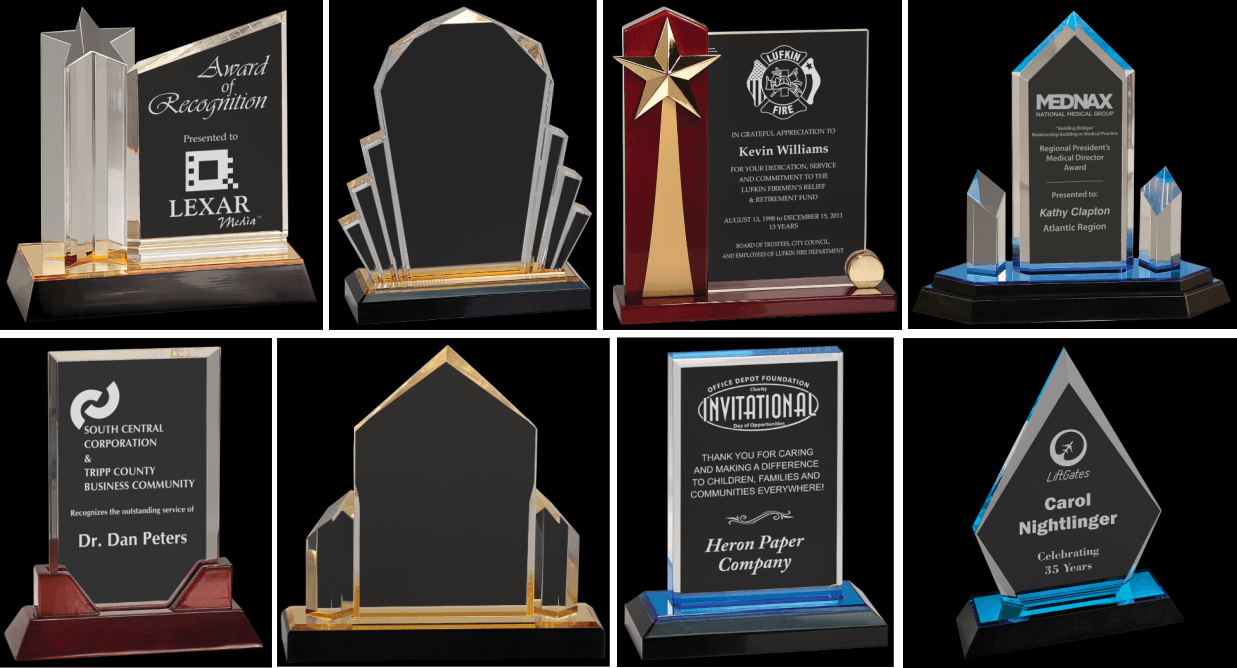 Acrylic styles trophies — Easley, SC — TU Engraving & Awards