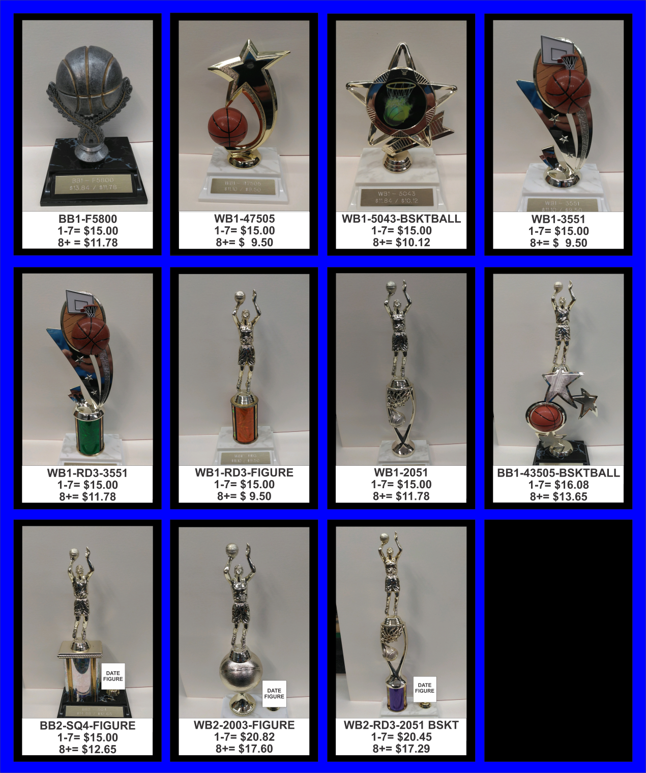 Basketball trophies — Easley, SC — TU Engraving & Awards