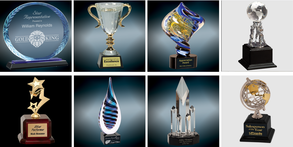 Business award group trophies — Easley, SC — TU Engraving & Awards