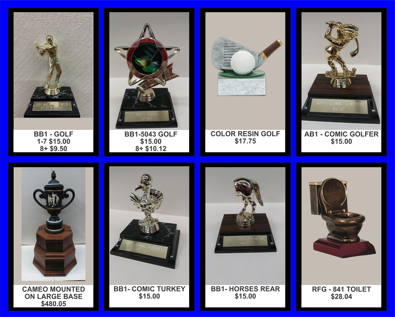 Golf trophies — Easley, SC — TU Engraving & Awards