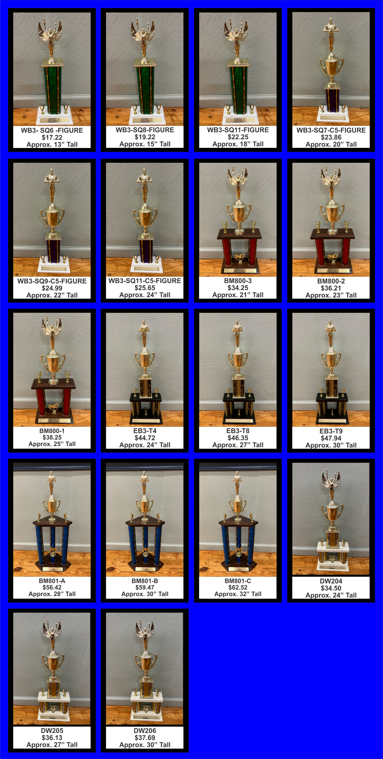 Car shows trophies — Easley, SC — TU Engraving & Awards