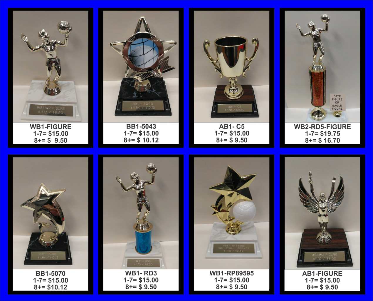 Volleyball trophies — Easley, SC — TU Engraving & Awards